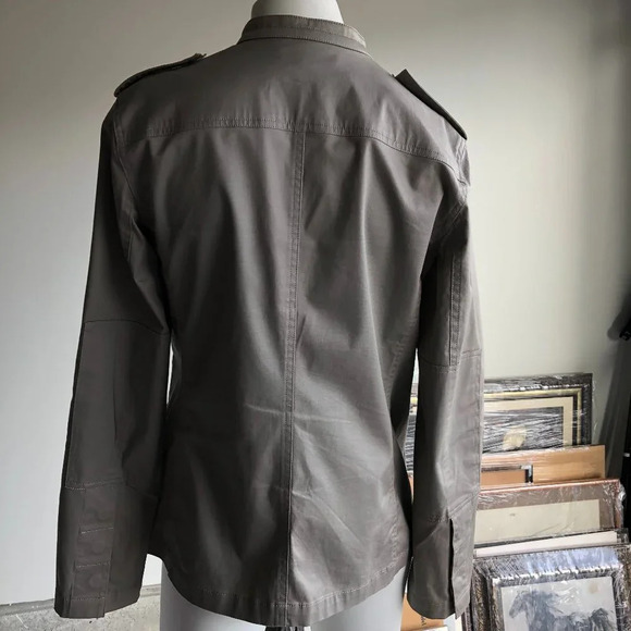 Calvin Klein Casual Military Inspired Cotton Jacket Soft Grey Size S - Picture 3 of 9